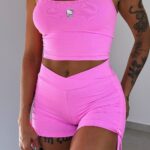 SHORT AURA ROSA CHICLETE